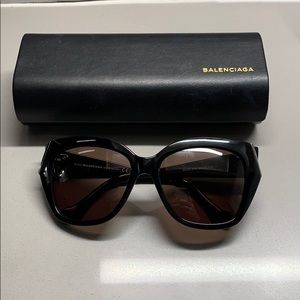 Balenciaga Sunglasses- black with silver accents